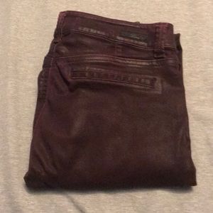 Level 99 burgundy pleather skinnies